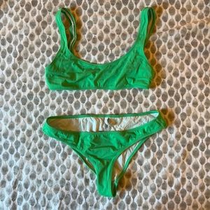 Solid & Striped Green Bikini